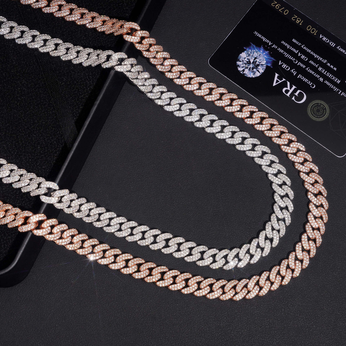 8MM Moissanite Pavé Miami Cuban Link Chain – S925 Silver