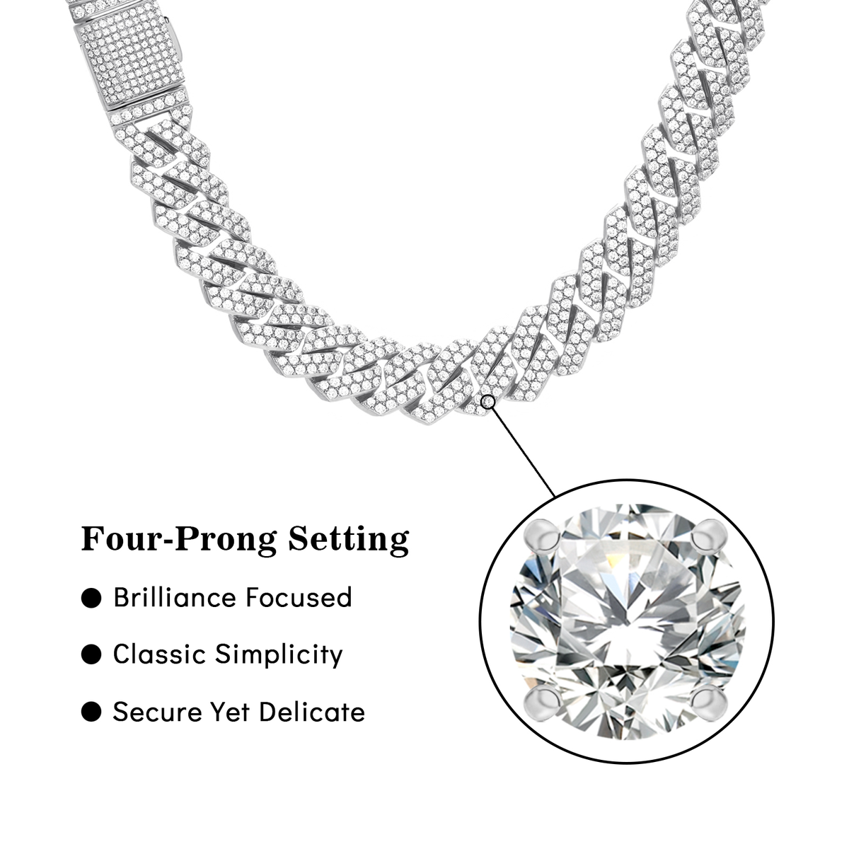 8MM Moissanite Prong-Set Miami Cuban Link Bracelet – S925 Silver