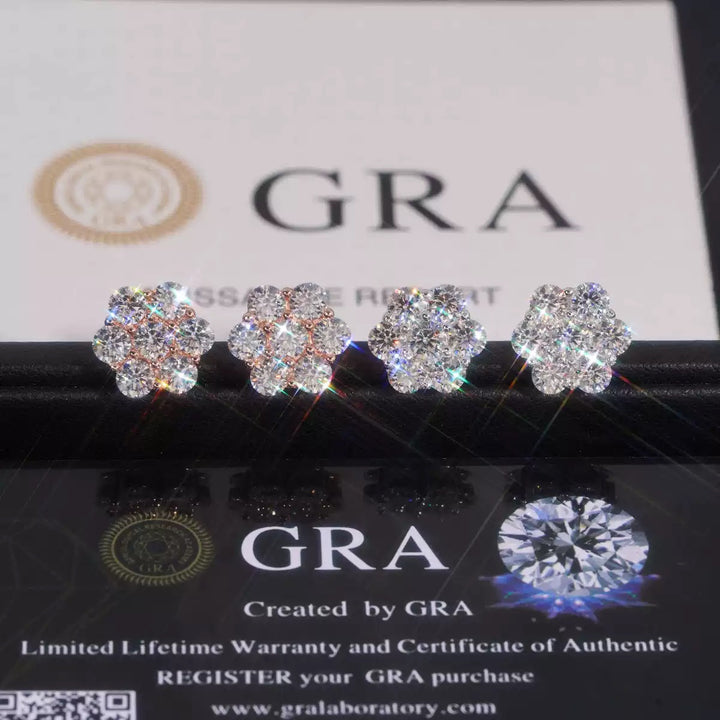 Cluster-set moissanite earrings