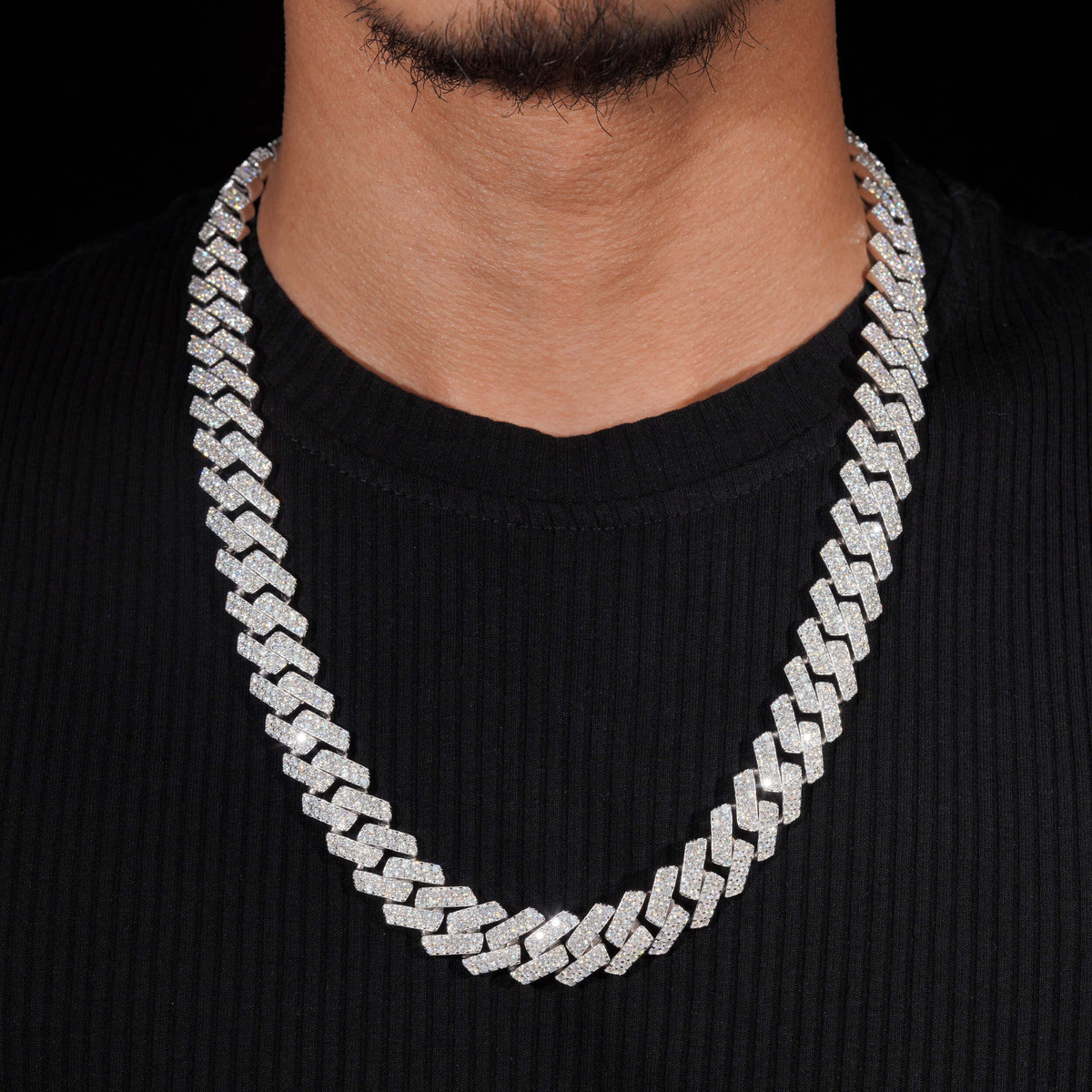 15MM Moissanite Prong-Set Miami Cuban Link Bracelet – S925 Silver