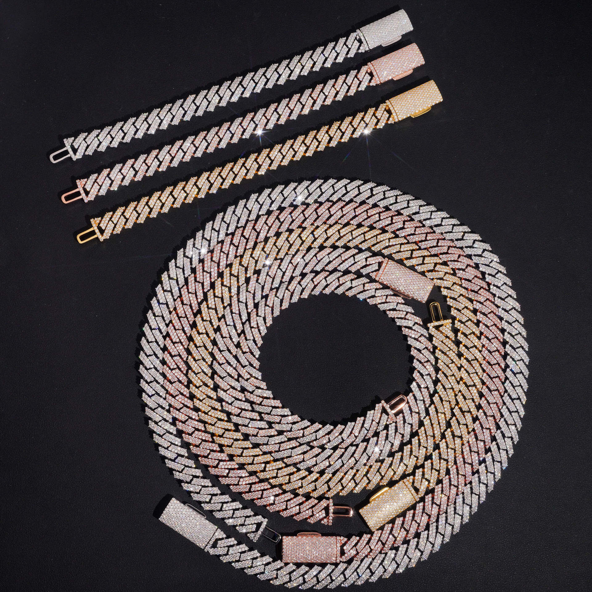 10MM Moissanite Prong-Set Miami Cuban Link Chain – S925 Silver
