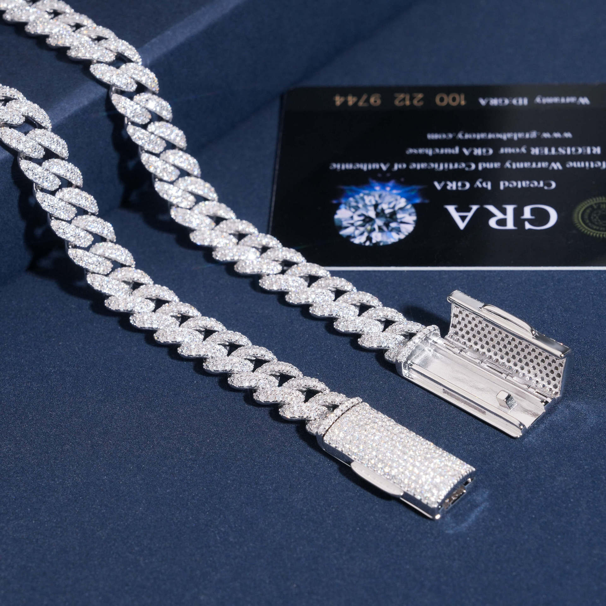 13MM Moissanite Pavé Miami Cuban Link Bracelet – S925 Silver
