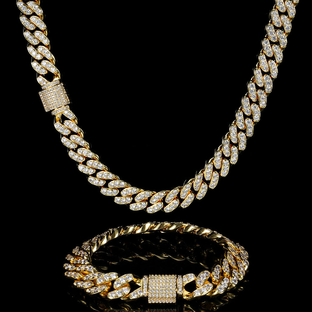 8MM Moissanite Domed Pavé Cuban Link Bracelet – S925 Silver