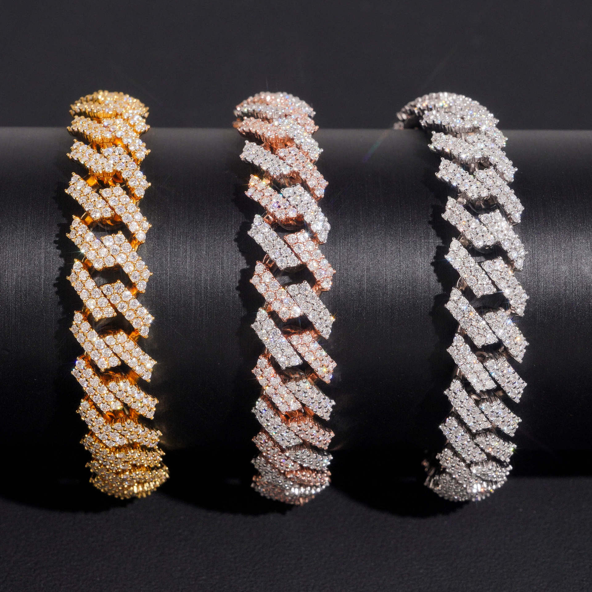 8MM Moissanite Prong-Set Miami Cuban Link Bracelet – S925 Silver
