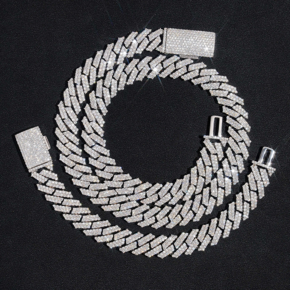 12MM Moissanite Prong-Set Miami Cuban Link Bracelet – S925 Silver