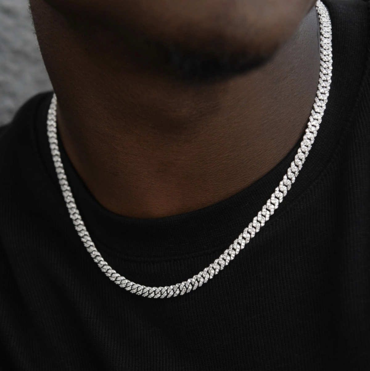 10MM Moissanite Domed Pavé Cuban Link Bracelet – S925 Silver