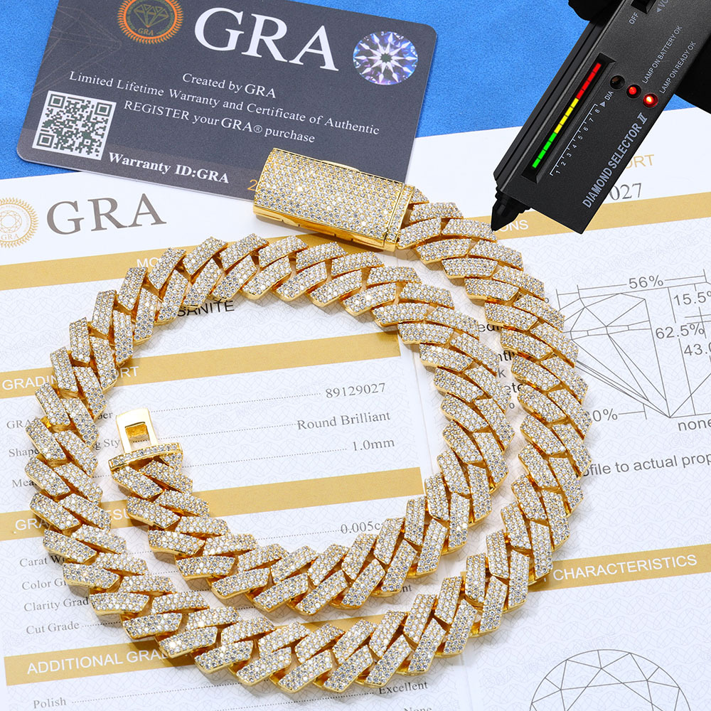 13MM Moissanite Heavyweight Miami Cuban Link Bracelet – S925 Silver