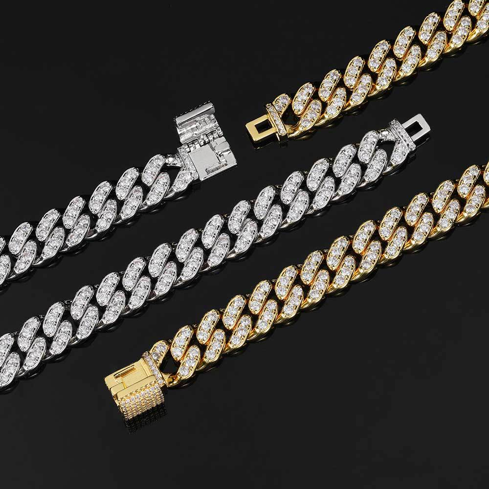 6MM Moissanite Domed Pavé Cuban Link Bracelet – S925 Silver