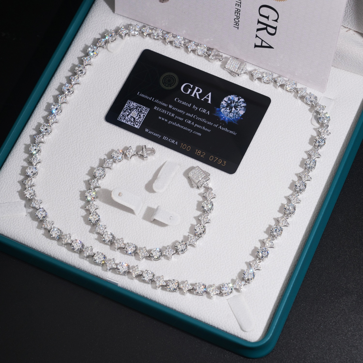8MM Moissanite Star Tennis Chain – S925 Silver