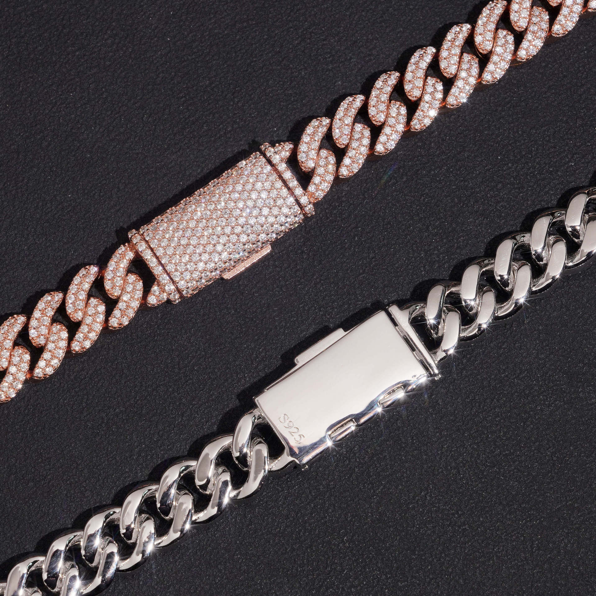 8MM Moissanite Pavé Miami Cuban Link Chain – S925 Silver