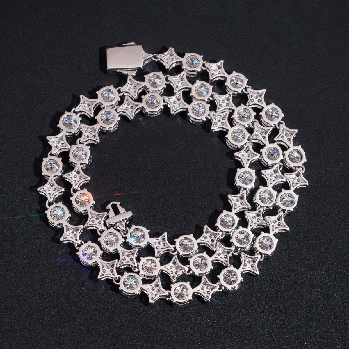 8MM Moissanite Star Tennis Chain – S925 Silver