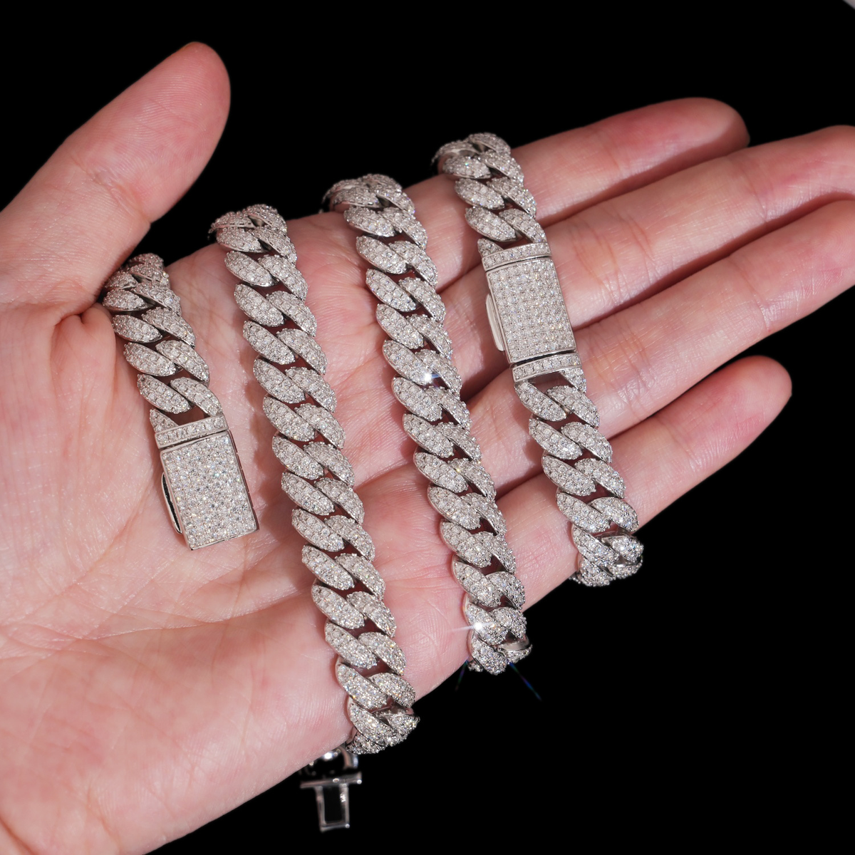 8MM Moissanite Pavé Miami Cuban Link Chain – S925 Silver