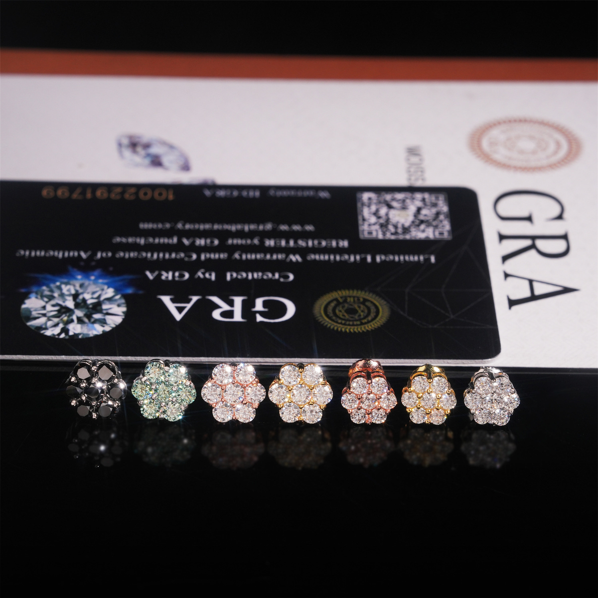 Moissanite Flower Cluster Stud Earrings – S925 Silver, Pair