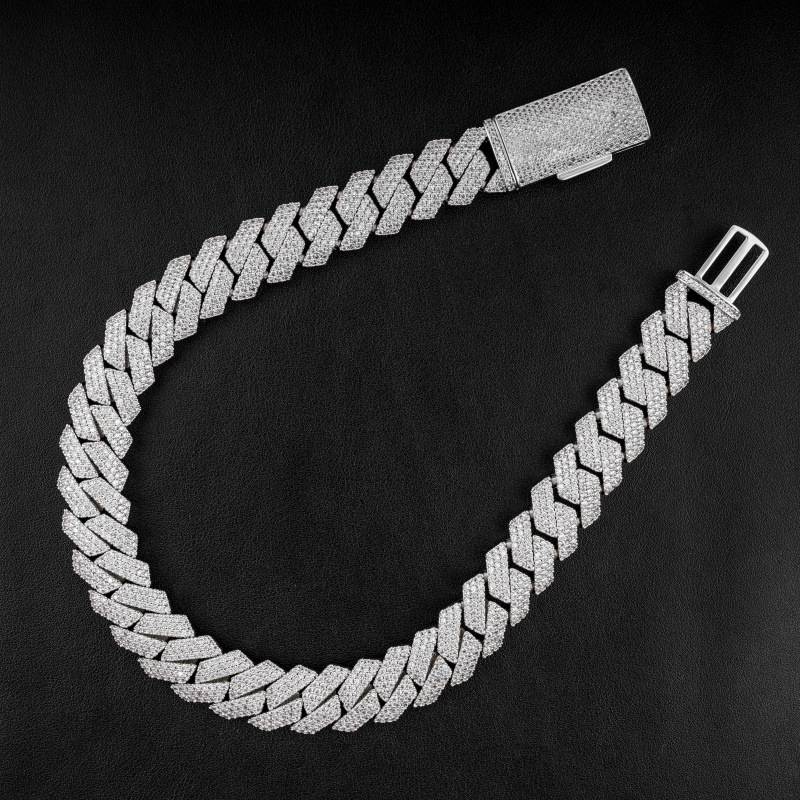 15MM Moissanite Heavyweight Miami Cuban Link Bracelet – S925 Silver