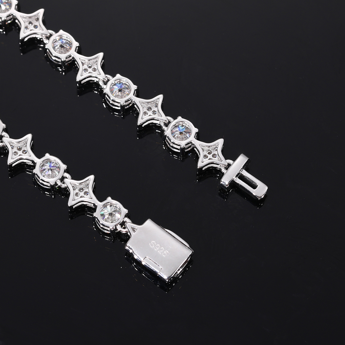 8MM Moissanite Star Tennis Chain – S925 Silver