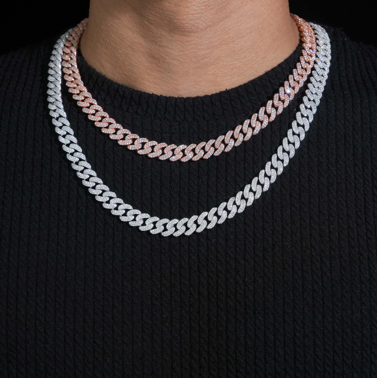 8MM Moissanite Pavé Miami Cuban Link Chain – S925 Silver