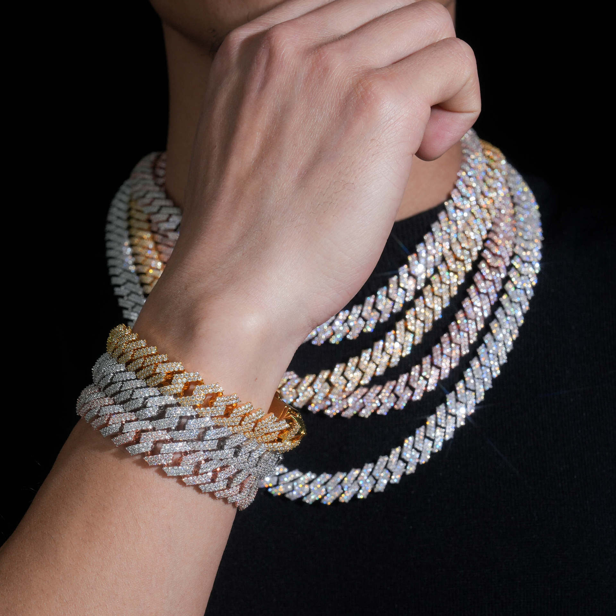 12MM Moissanite Prong-Set Miami Cuban Link Bracelet – S925 Silver