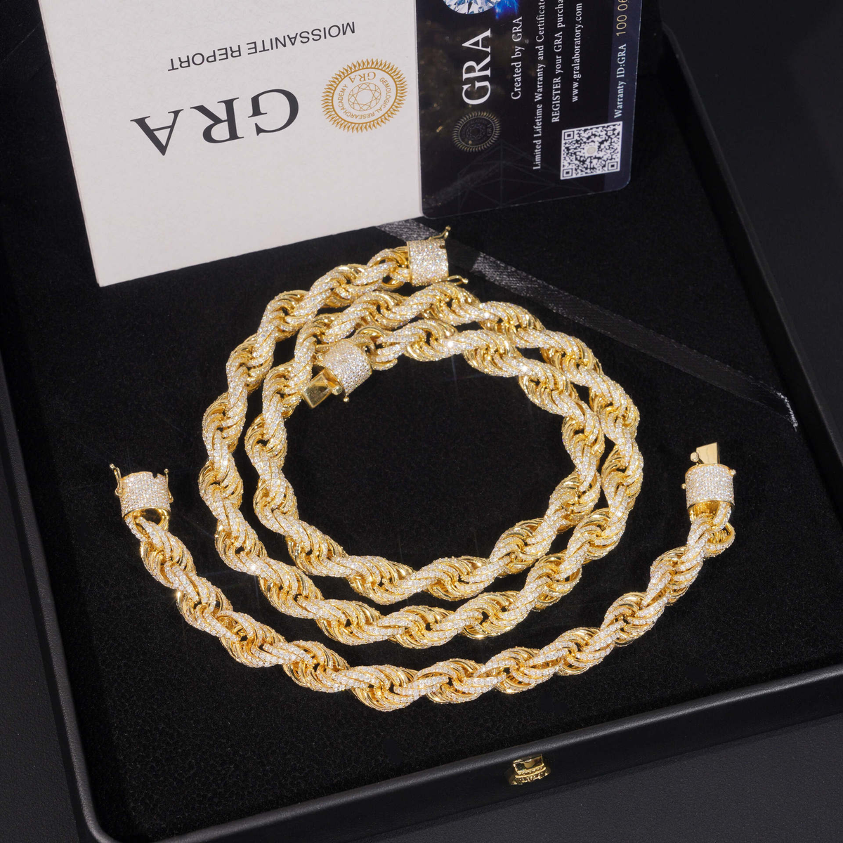 9MM Moissanite Pavé Rope Chain – S925 Silver, Chain & Bracelet