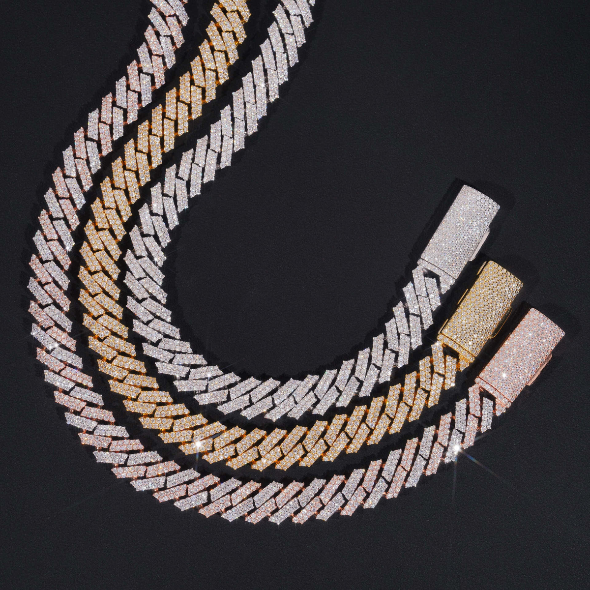 10MM Moissanite Prong-Set Miami Cuban Link Chain – S925 Silver