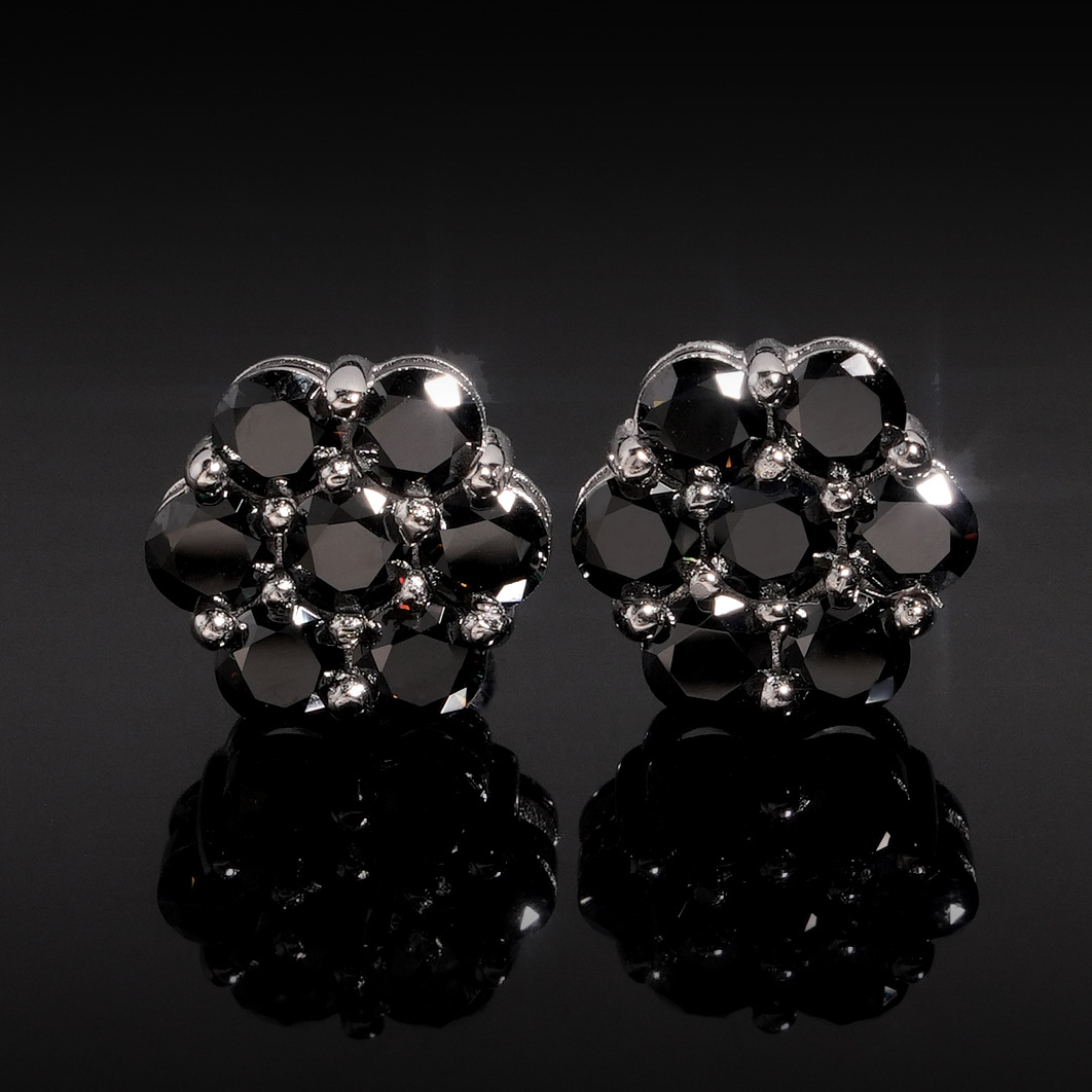 Moissanite Flower Cluster Stud Earrings – S925 Silver, Pair