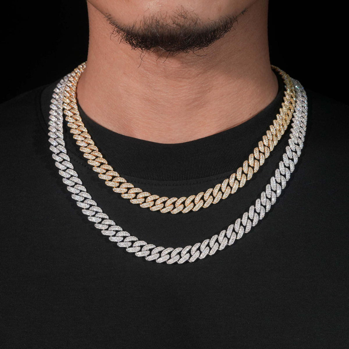 8MM Moissanite Pavé Miami Cuban Link Chain – S925 Silver