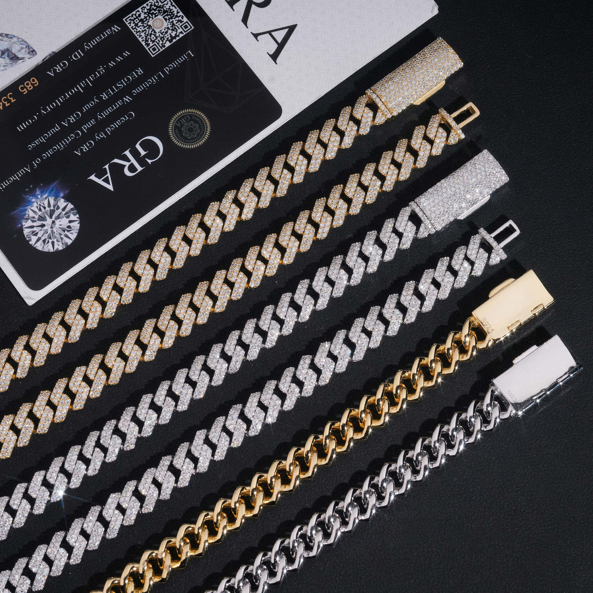 10MM Moissanite Prong-Set Miami Cuban Link Chain – S925 Silver