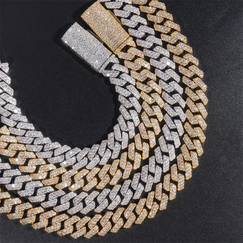 15MM Moissanite Prong-Set Miami Cuban Link Bracelet – S925 Silver