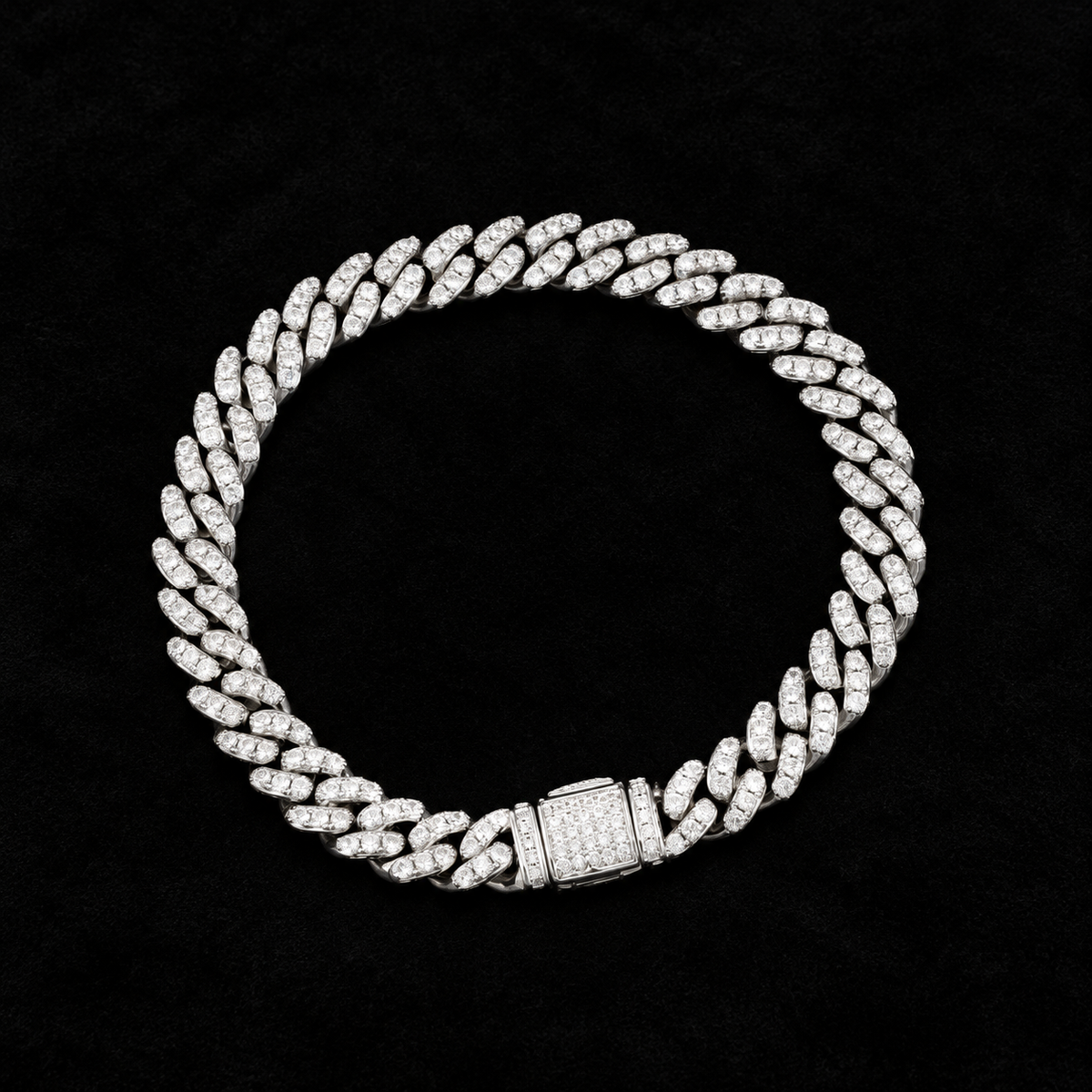 8mm Cuban Bracelet on black velvet