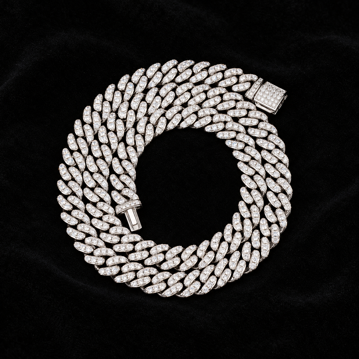 8mm Cuban Chain on black velvet
