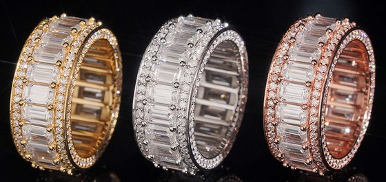 Bordered Linear Moissanite Band — photo 1