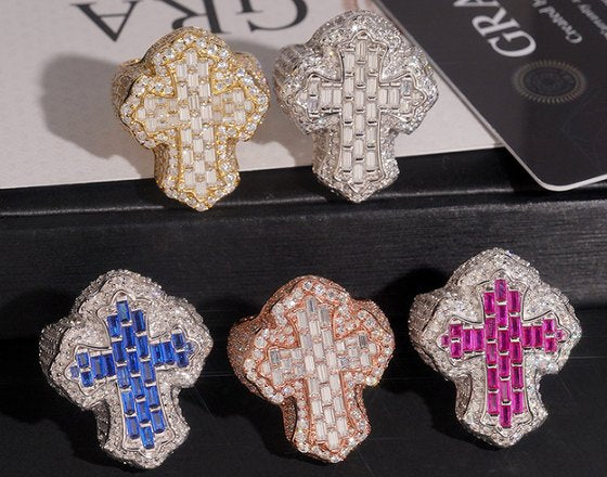 Color-Accent Cross Mosaic Ring — photo 1