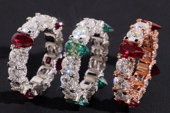 Color-Accent Moissanite Band — photo 1