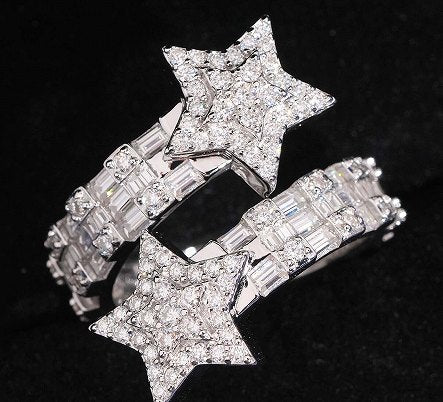 Double-Star Linear Moissanite Ring — photo 1
