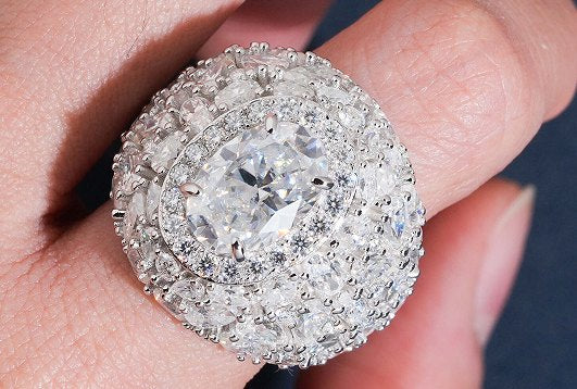 Layered Round Halo Moissanite Ring — photo 1