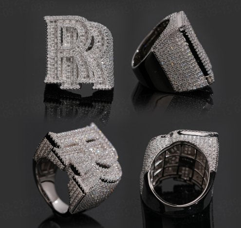 Letter-Motif Moissanite Ring — photo 1
