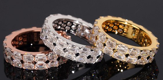 Open Geometric Moissanite Band — photo 1