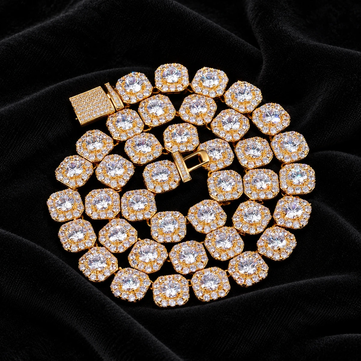 Clustered Tennis Chain — original supplier view of the setting, clasp or available finishes