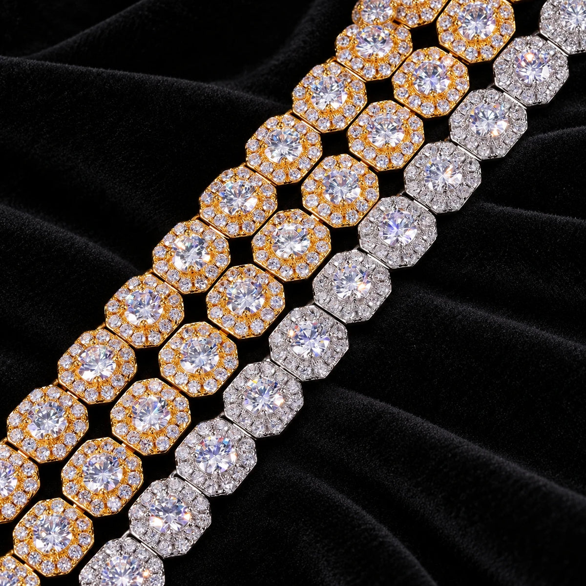 Clustered Tennis Chain — original supplier view of the setting, clasp or available finishes