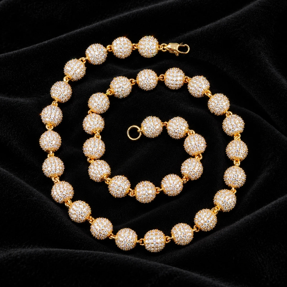 10mm Iced Ball Bracelet — original supplier view of the setting, clasp or available finishes