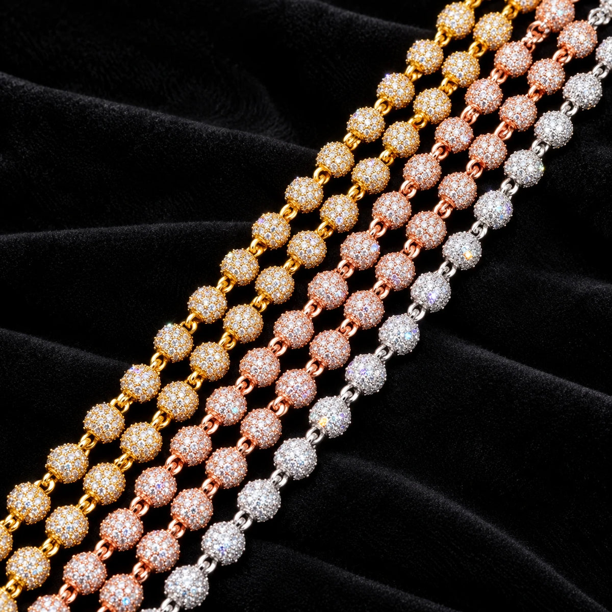6mm Iced Ball Chain — original supplier view of the setting, clasp or available finishes