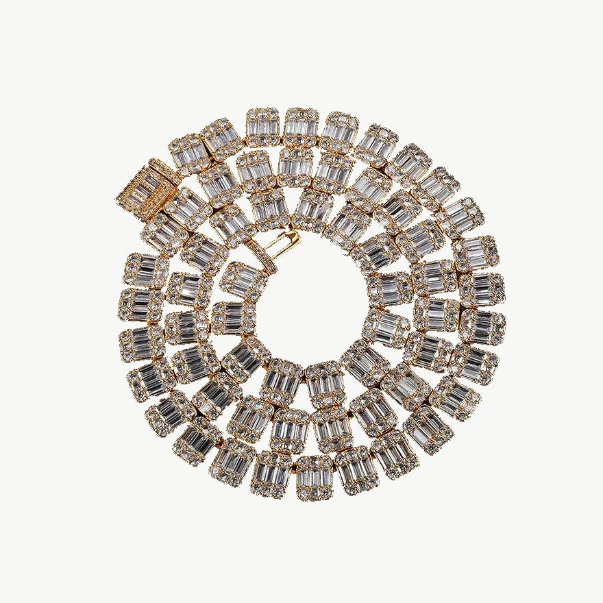 Square Baguette Tennis Chain — original supplier view of the setting, clasp or available finishes