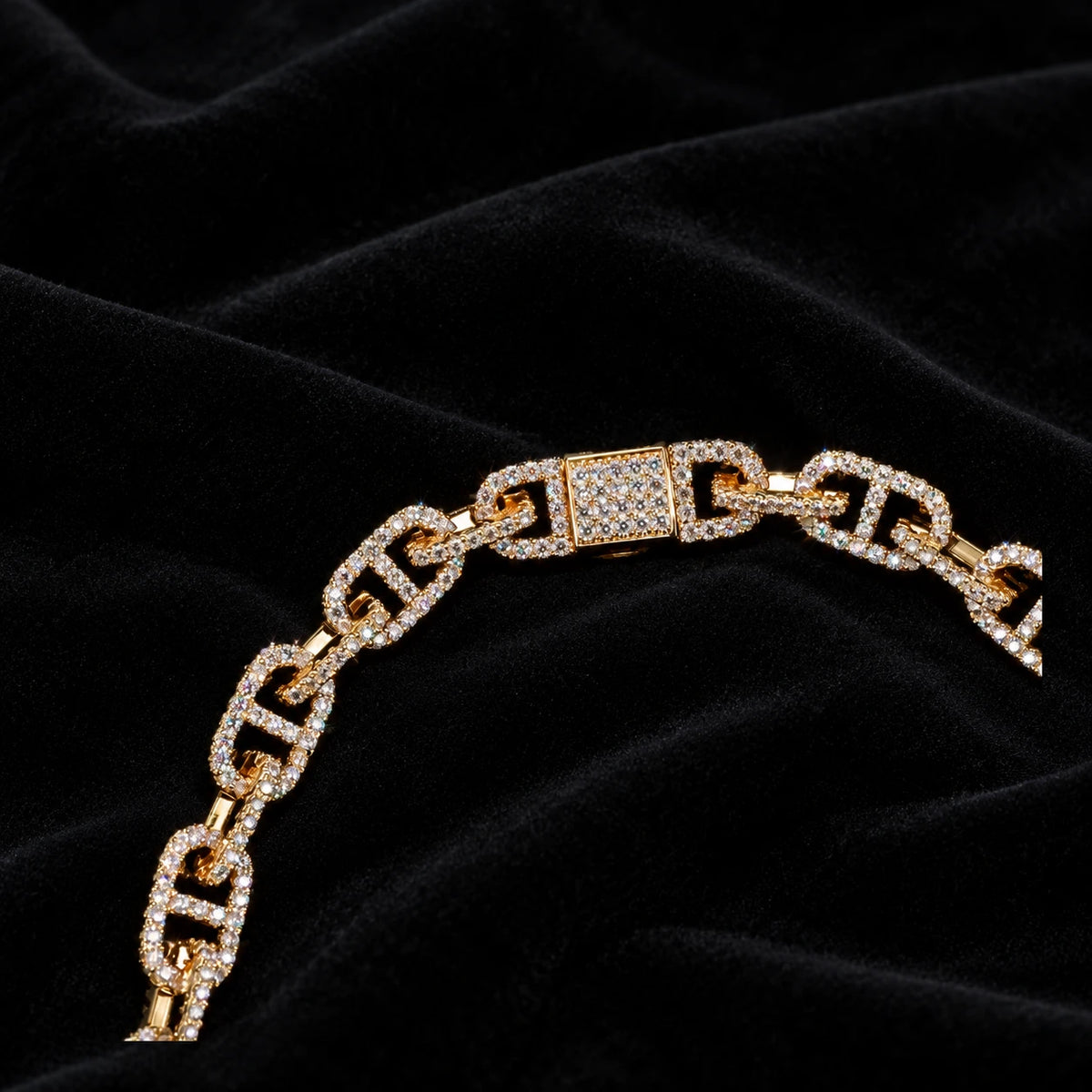10mm Baguette Mariner Chain — original supplier view of the setting, clasp or available finishes
