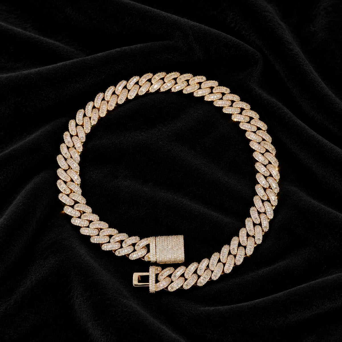 Baguette Cuban Chain — original supplier view of the setting, clasp or available finishes