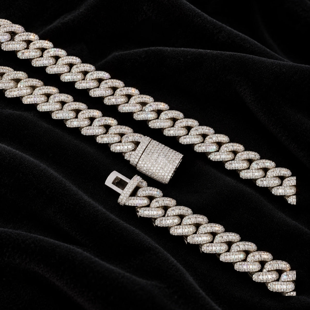 Baguette Cuban Chain — original supplier view of the setting, clasp or available finishes