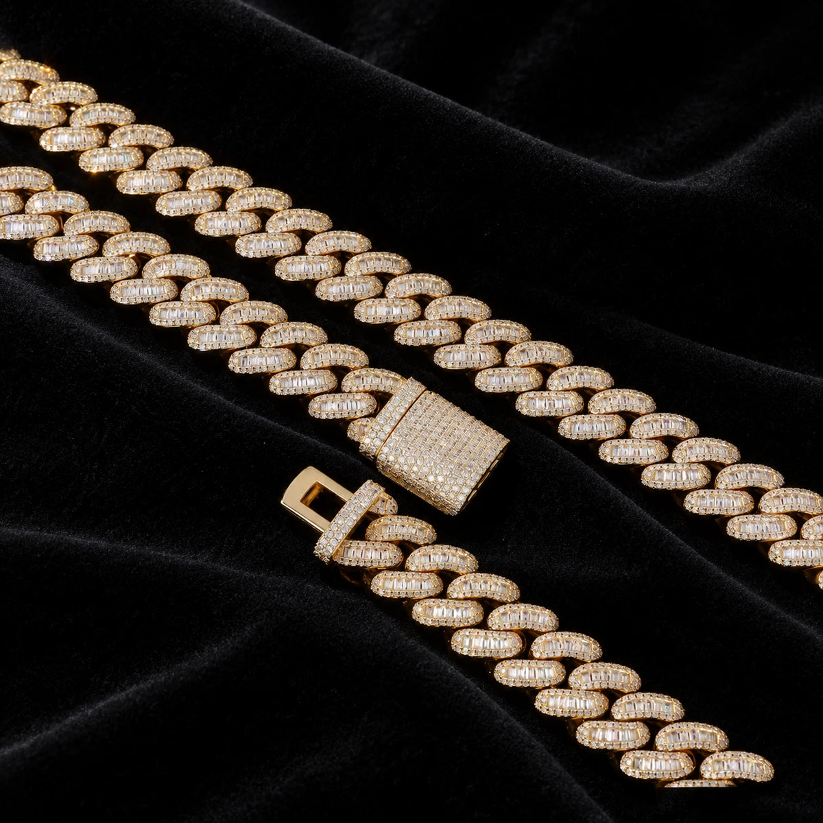 Baguette Cuban Chain — original supplier view of the setting, clasp or available finishes
