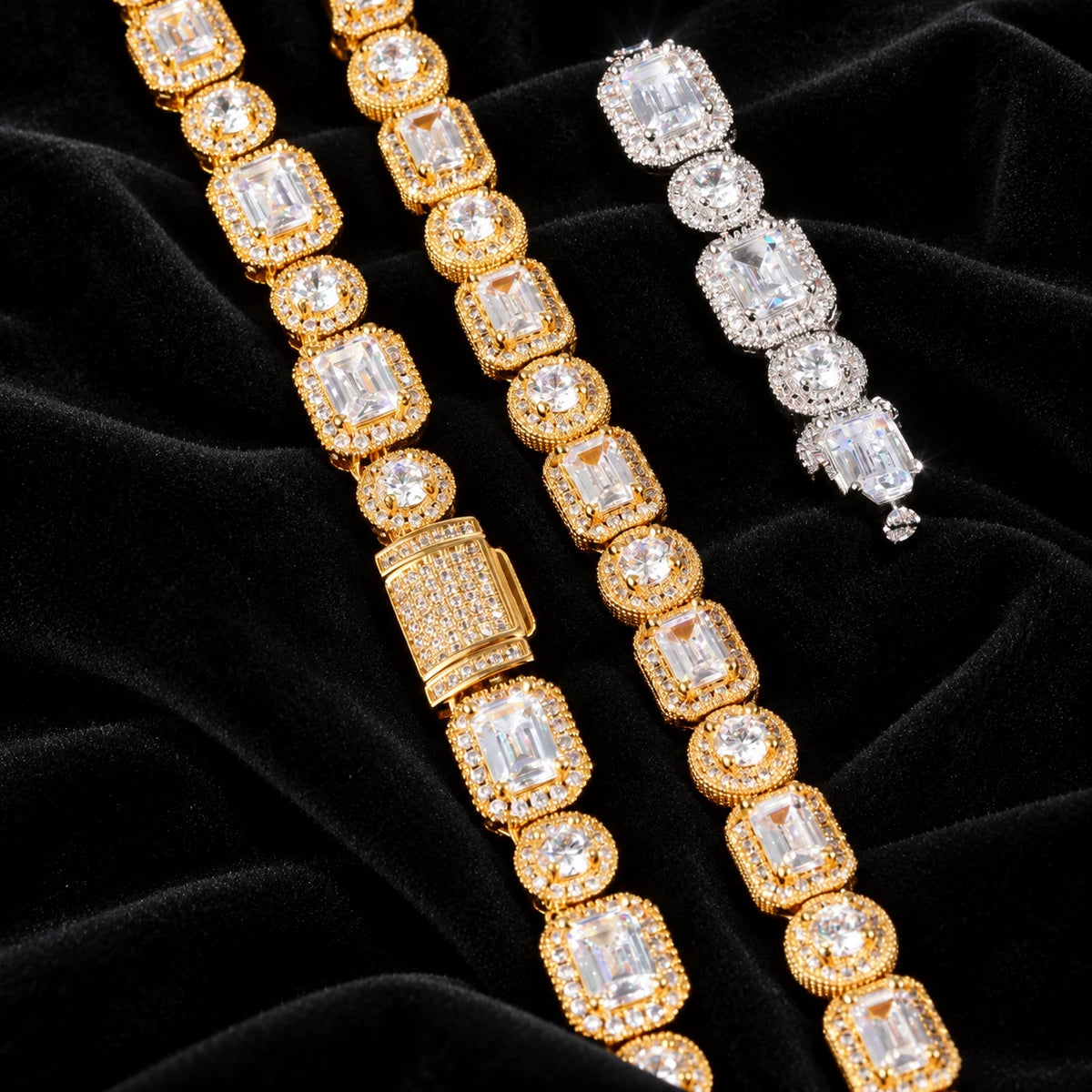 Emerald Clustered Tennis Chain — original supplier view of the setting, clasp or available finishes