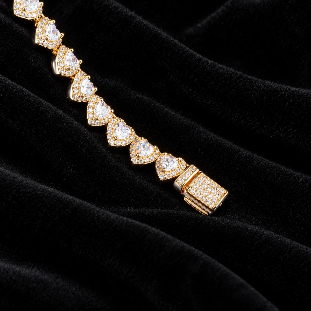 7mm Heart Cut Cluster Tennis Chain — original supplier view of the setting, clasp or available finishes