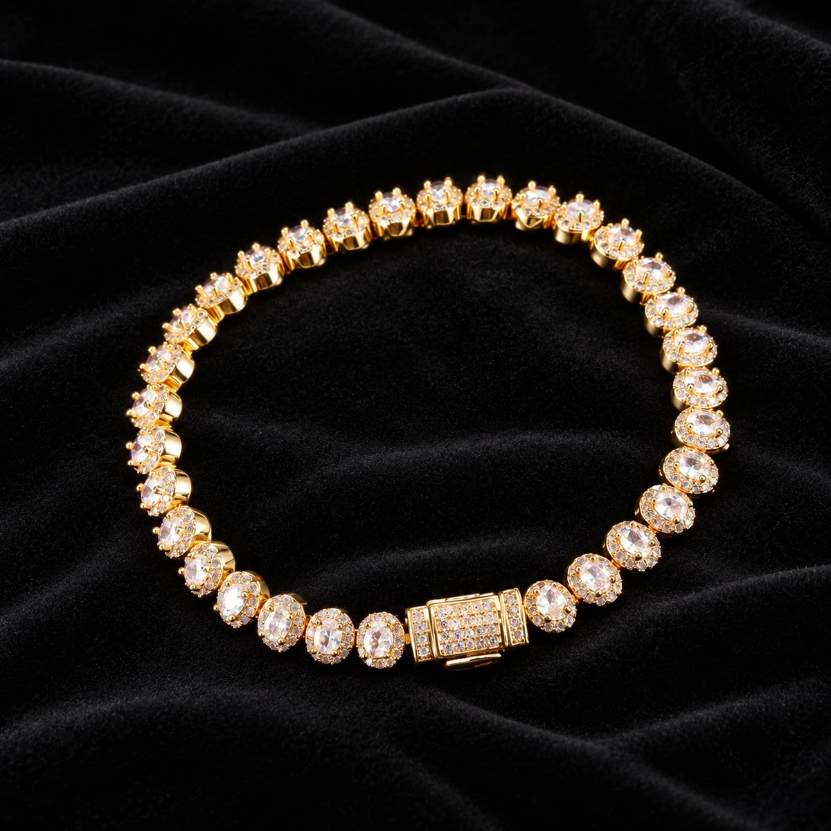 7mm Oval Cluster Tennis Bracelet — original supplier view of the setting, clasp or available finishes
