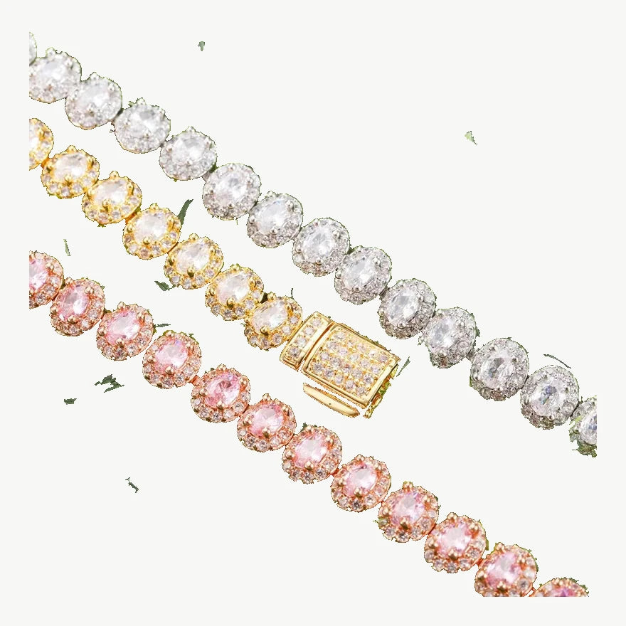 7mm Oval Cluster Tennis Chain — original supplier view of the setting, clasp or available finishes
