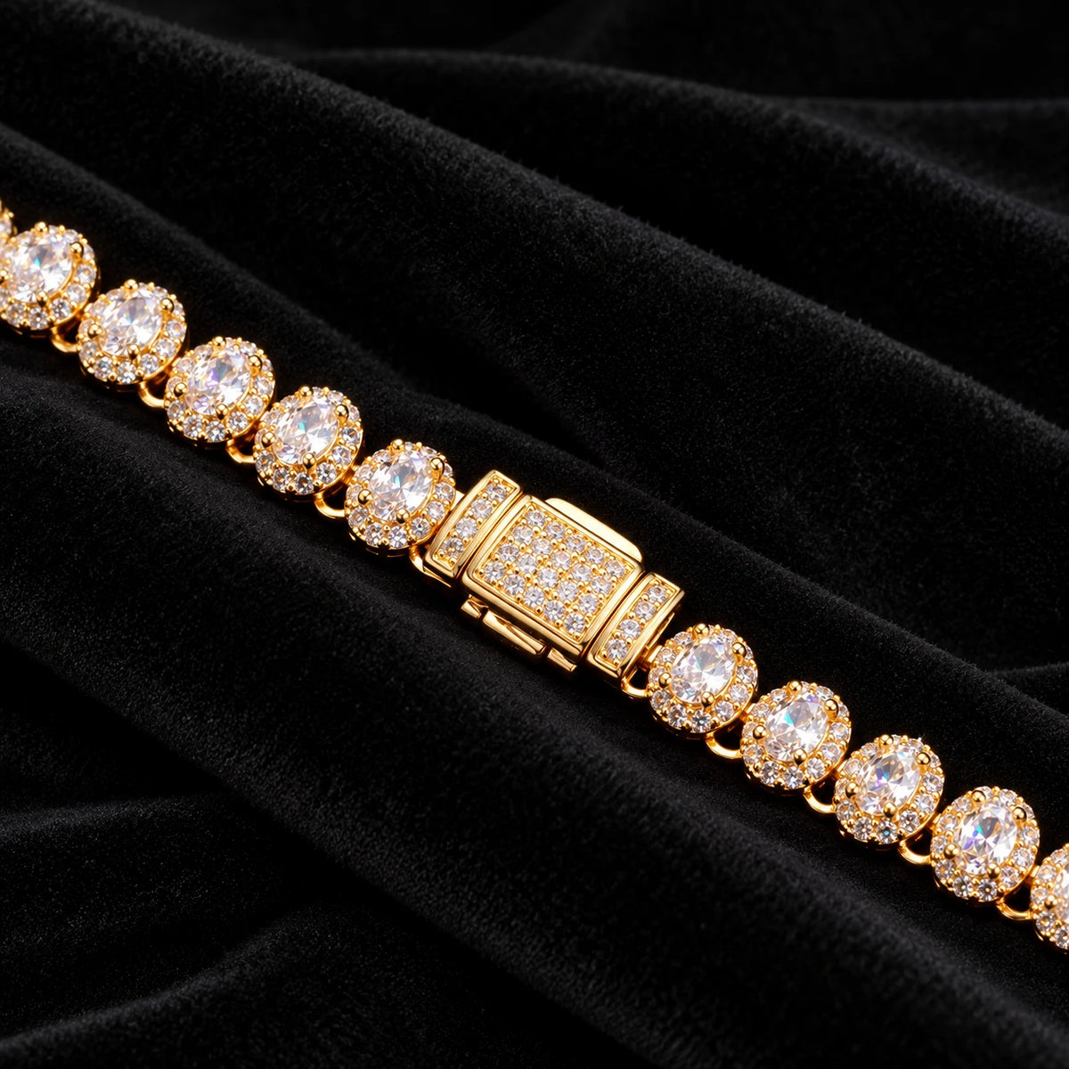 7mm Oval Cluster Tennis Bracelet — original supplier view of the setting, clasp or available finishes